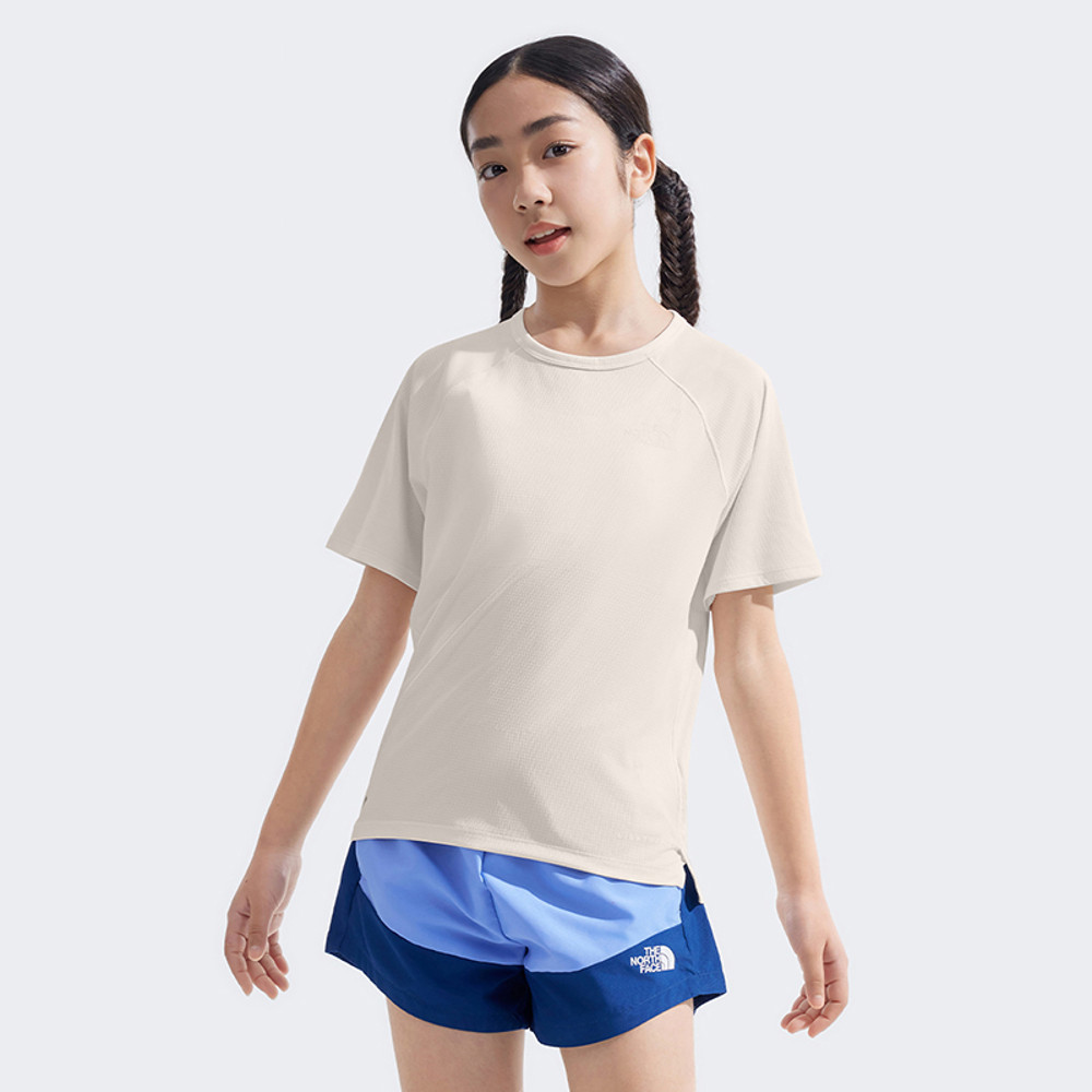 【10/27 00點限時搶購】The North Face北面兒童米白色UPF防曬短袖T恤｜8BMXQLI