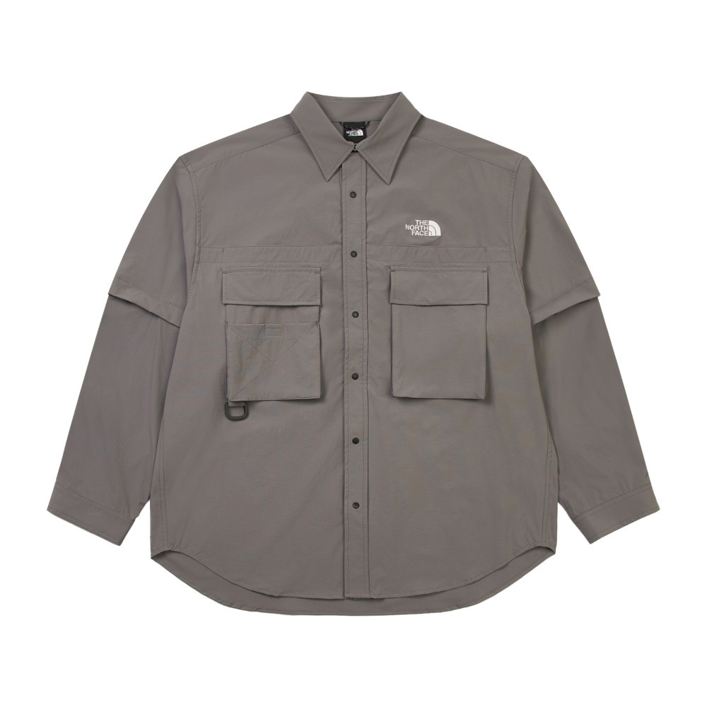 UE男款灰色DWR防潑水長袖襯衫｜8DH90UZ