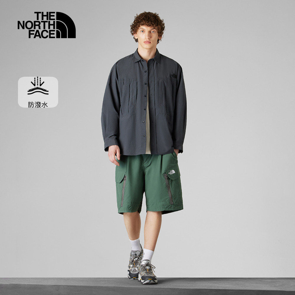 UE男款灰色DWR防潑水長袖襯衫｜8DHF0C5