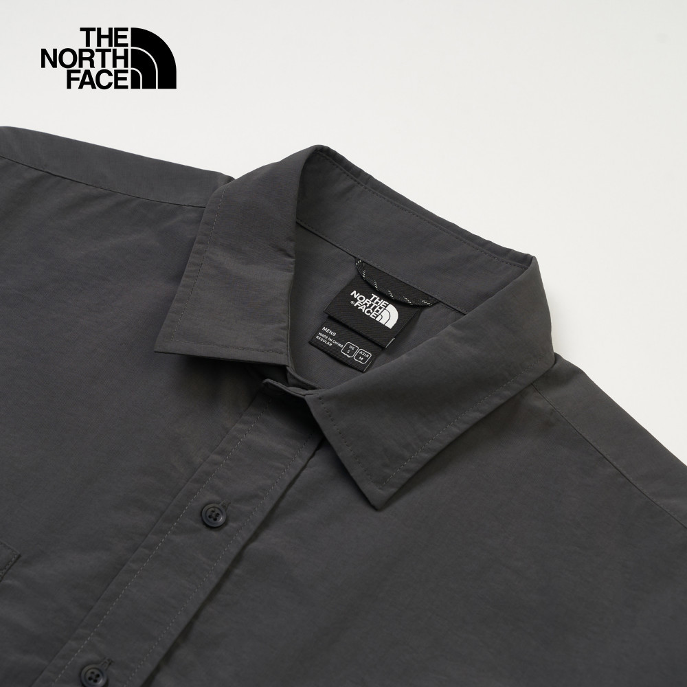 UE男款灰色DWR防潑水長袖襯衫｜8DHF0C5