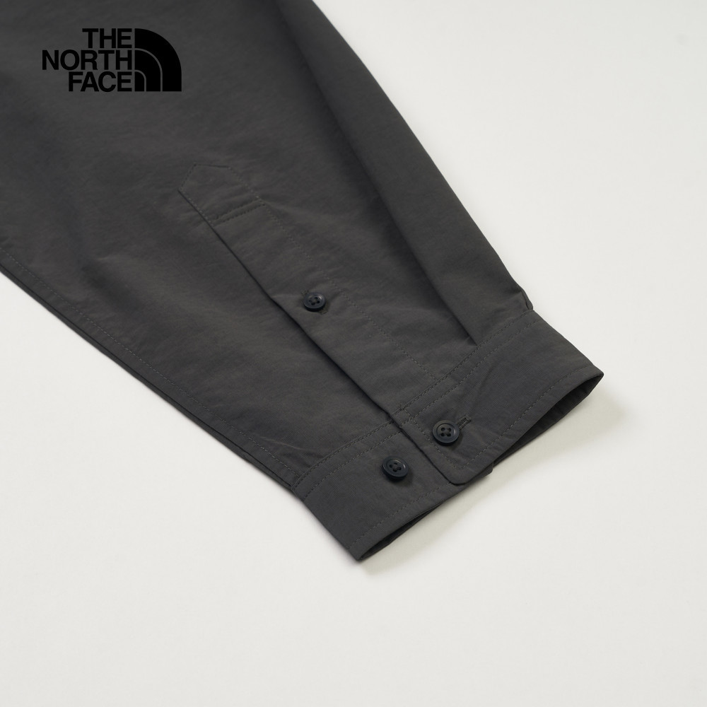 UE男款灰色DWR防潑水長袖襯衫｜8DHF0C5