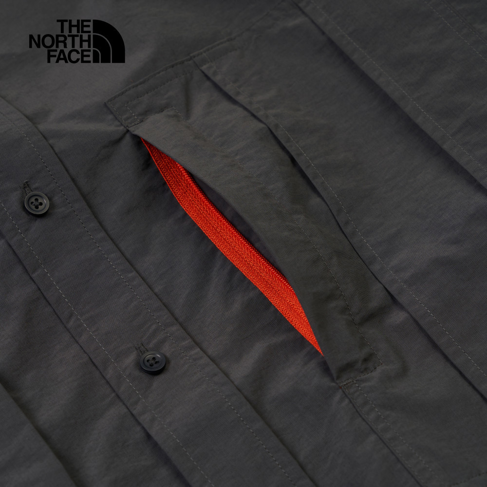 UE男款灰色DWR防潑水長袖襯衫｜8DHF0C5