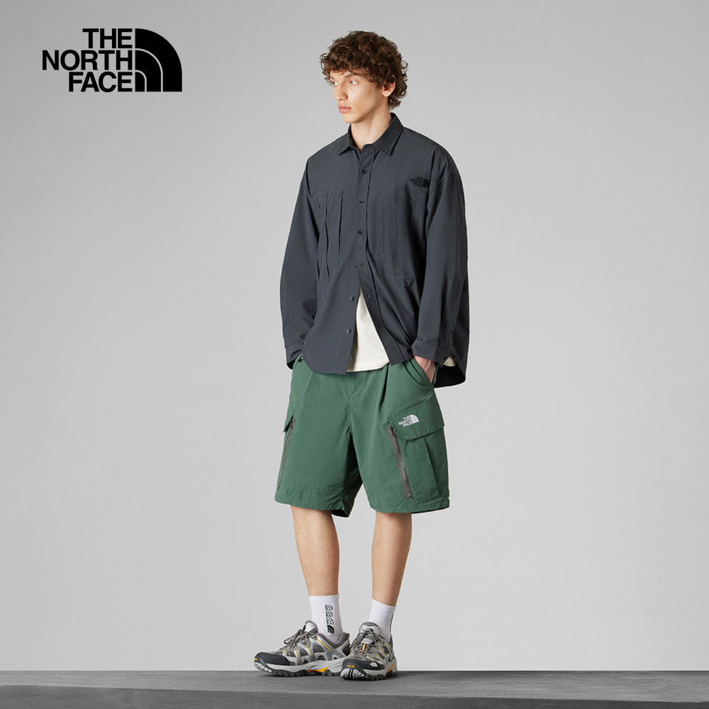 UE男款灰色DWR防潑水長袖襯衫｜8DHF0C5