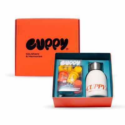 【CUPPY 咖彼】冷萃凍乾咖啡｜經典組(12入)｜保溫瓶*1｜CUPPY 聯名貼紙*2-廠商直送