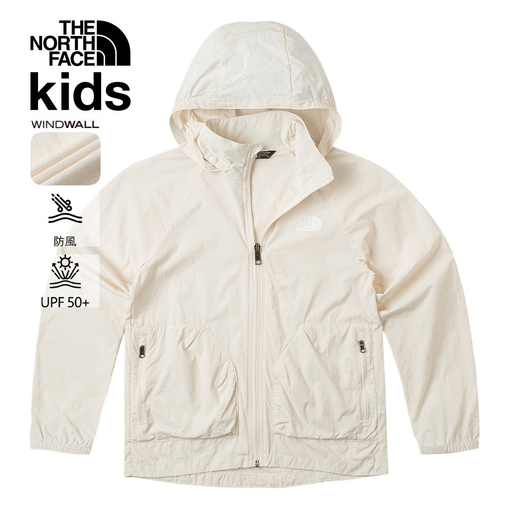 The North Face北面兒童米白色UPF防曬防風外套｜87Z7QLI－运动品牌专卖
