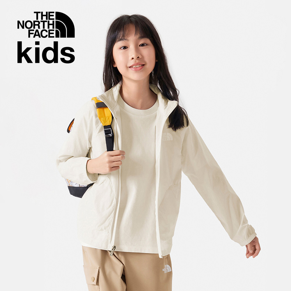 The North Face北面兒童米白色UPF防曬防風外套｜87Z7QLI