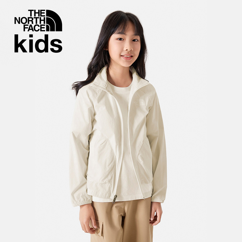 The North Face北面兒童米白色UPF防曬防風外套｜87Z7QLI
