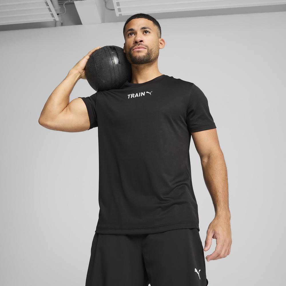 PUMA 訓練系列垂直字樣短袖T恤 男性