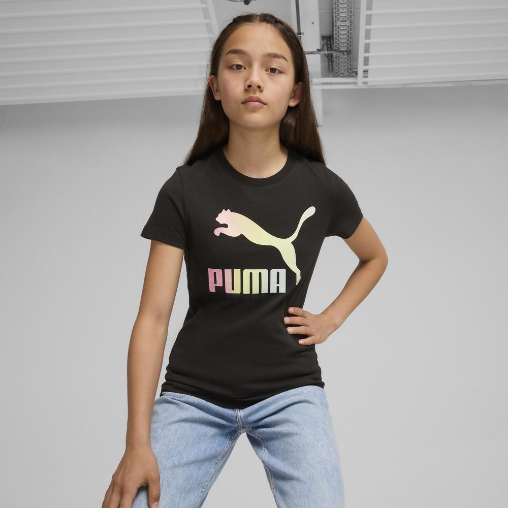 PUMA 基本系列Classic Shiny Logo短袖T恤 女童