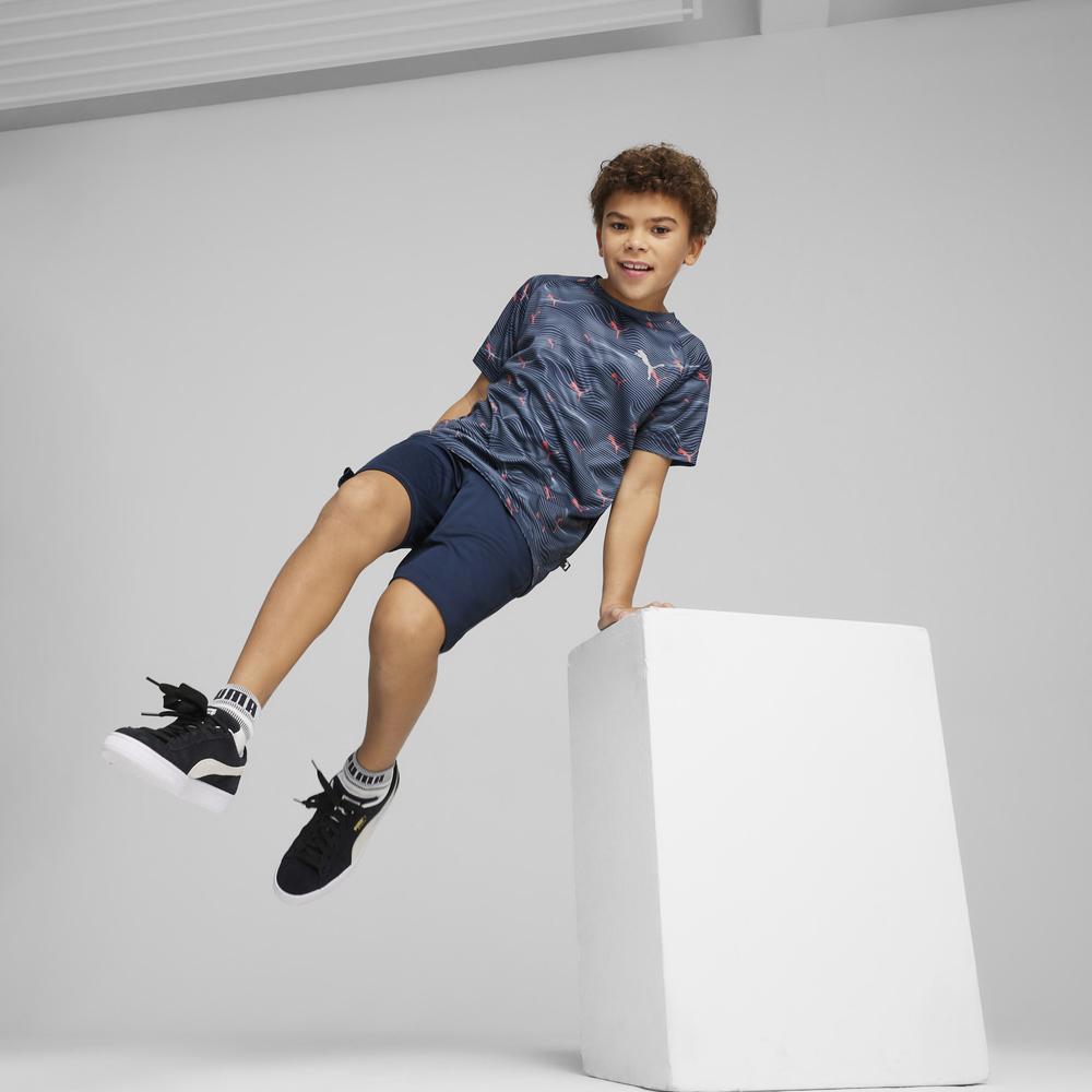PUMA 基本系列ACTIVE SPORTS印花短袖T恤+短褲組 男童