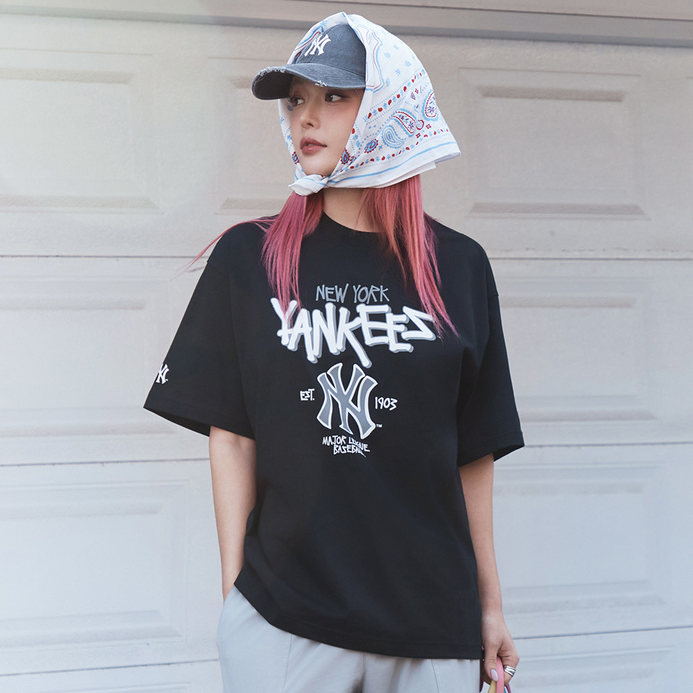 MLB 速乾短袖T恤 紐約洋基隊 (3ATSB0553-50BKS)