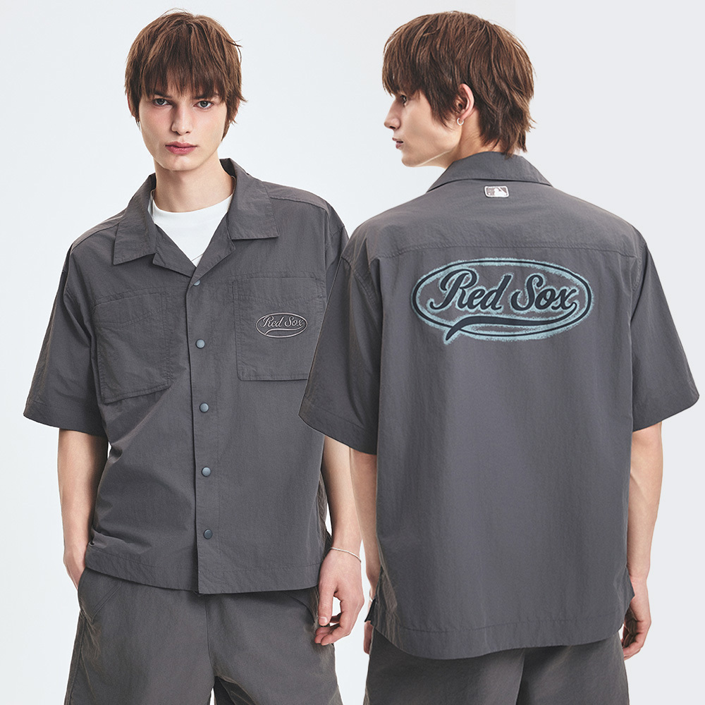 MLB Korea MLB 涼感 短袖襯衫 Varsity系列 波士頓紅襪隊 (3AWSV0153-43CGD)