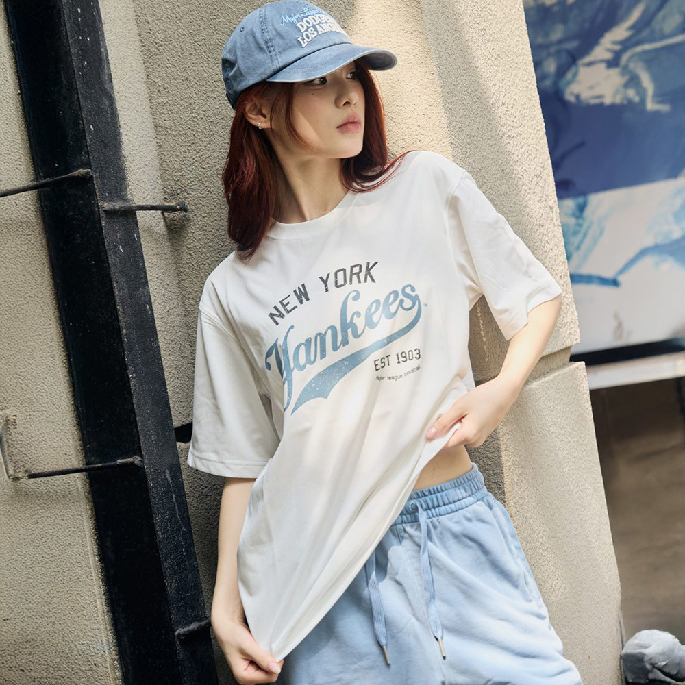 MLB 速乾短袖T恤 紐約洋基隊 (3ATSV0553-50IVS)