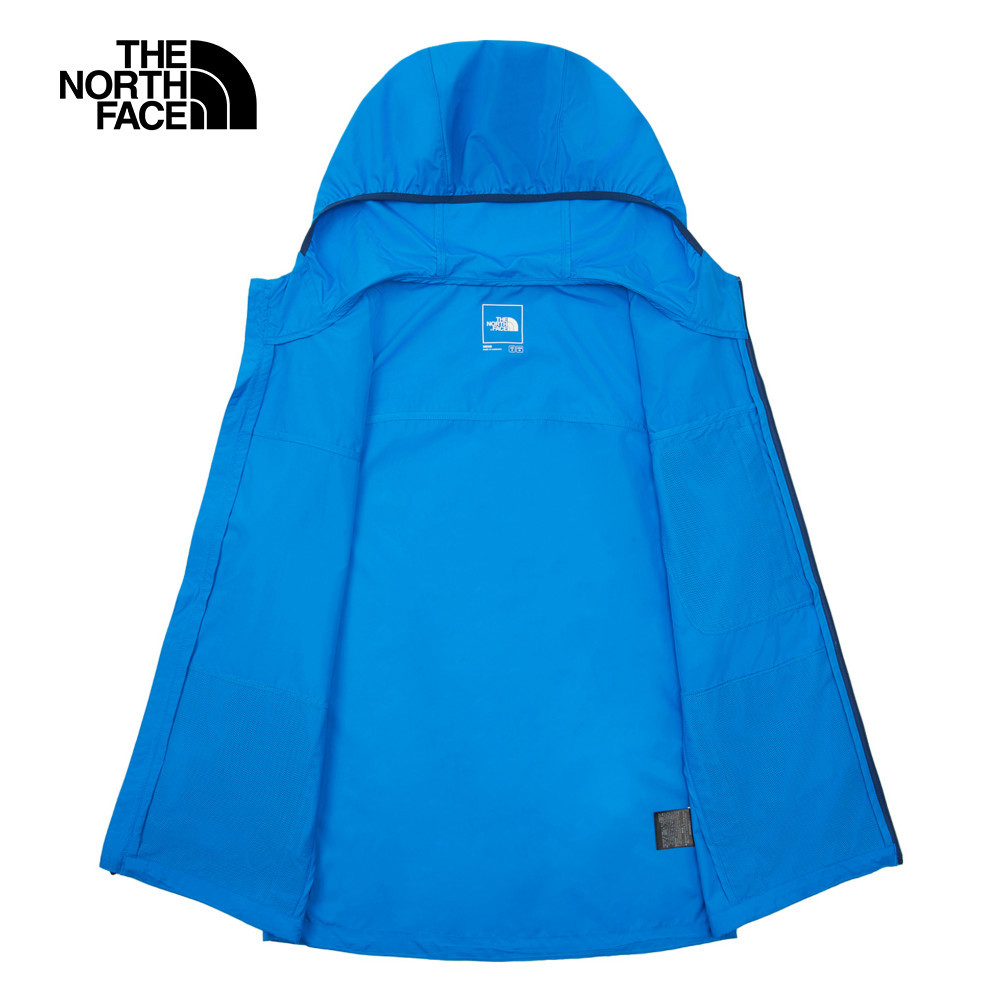 The North Face北面男款藍色DWR防潑水可打包防風外套｜83TMT4S