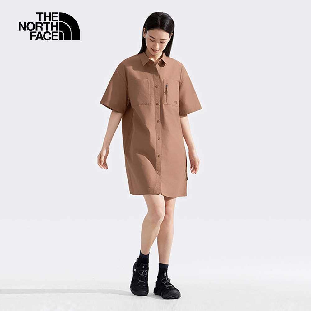 【10/26 12點限時搶購】The North Face北面女款棕色DWR防潑水多口袋休閒裙子｜8C576IH