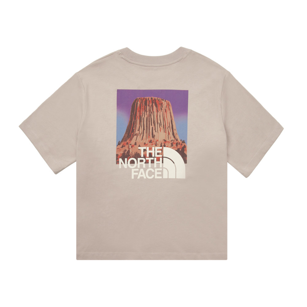 The North Face北面女款灰色大尺寸印花短袖T恤｜8DCB1OA