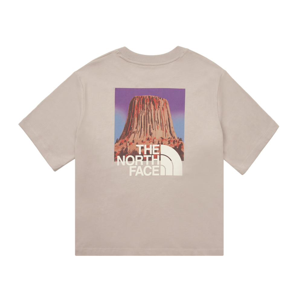 The North Face北面女款灰色大尺寸印花短袖T恤｜8DCB1OA