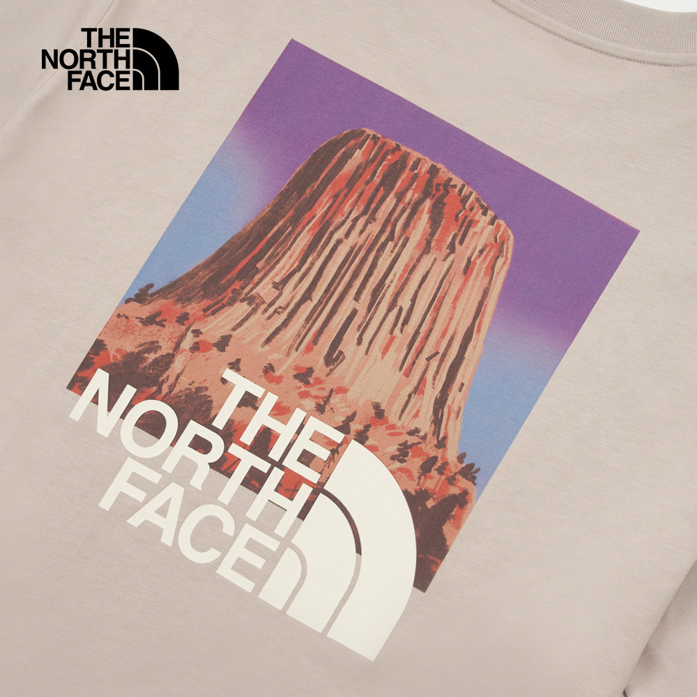 The North Face北面女款灰色大尺寸印花短袖T恤｜8DCB1OA