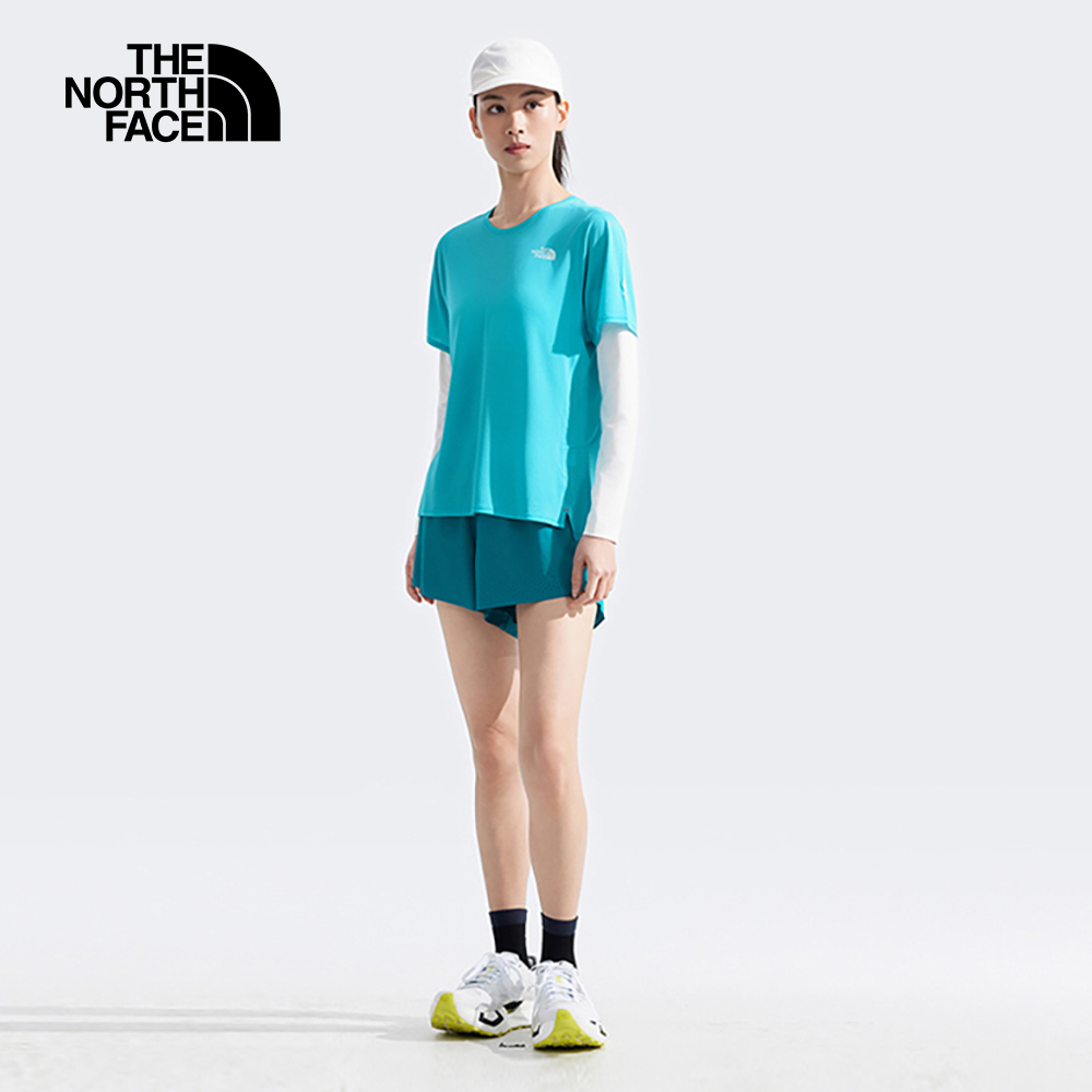 女款藍色吸濕排汗短袖T恤｜88X96IB