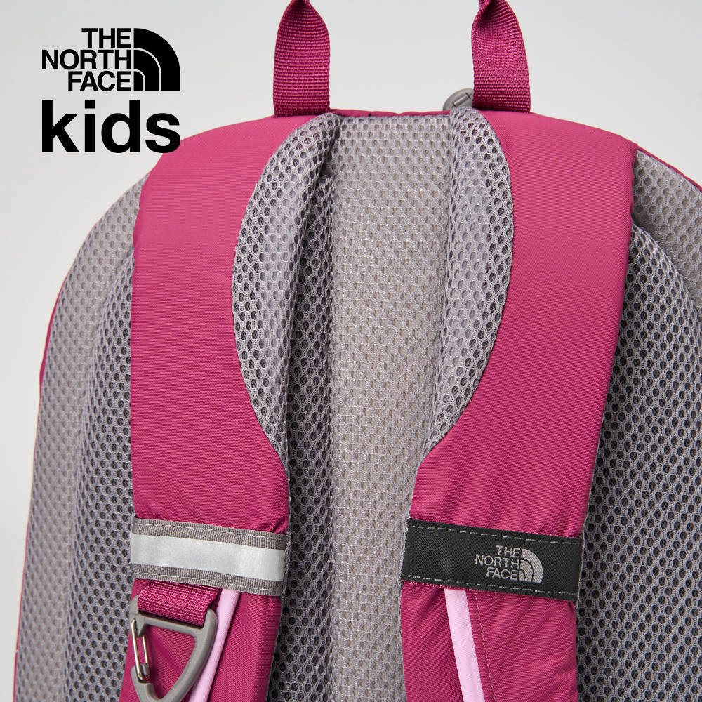The North Face北面兒童桃紅色大尺寸品牌LOGO休閒後背包｜8AMXAGD