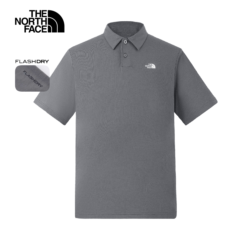 The North Face北面男款灰色吸濕排汗POLO衫｜8EY50UZ