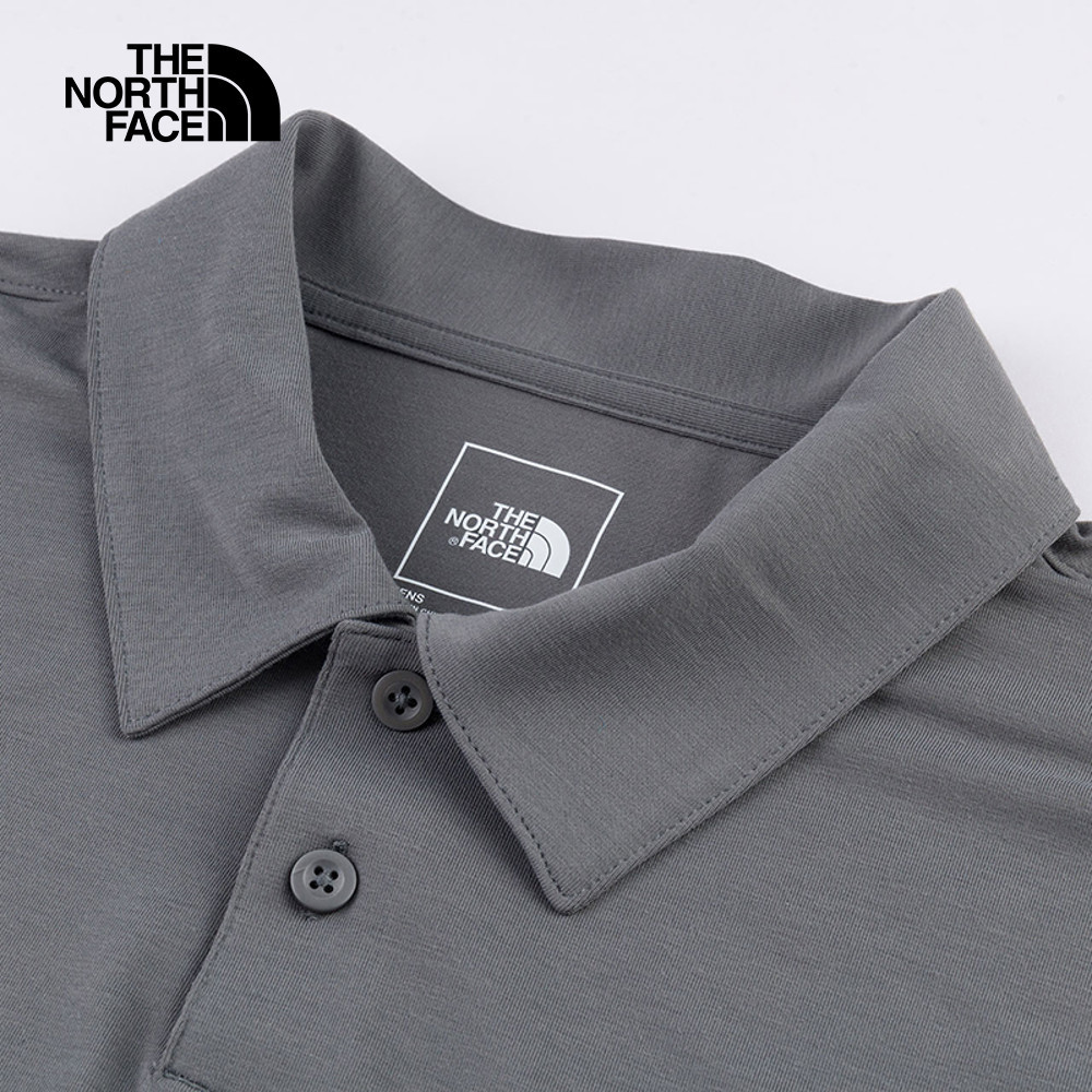 The North Face北面男款灰色吸濕排汗POLO衫｜8EY50UZ