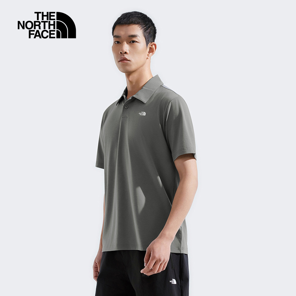 The North Face北面男款灰色吸濕排汗POLO衫｜8EY50UZ