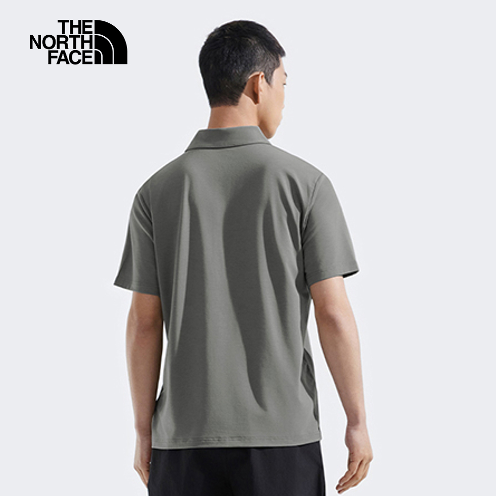 The North Face北面男款灰色吸濕排汗POLO衫｜8EY50UZ