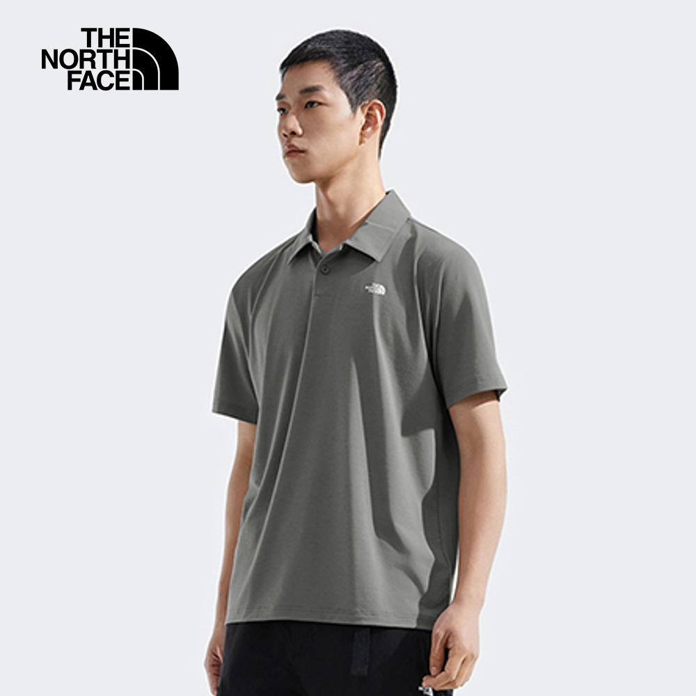 The North Face北面男款灰色吸濕排汗POLO衫｜8EY50UZ