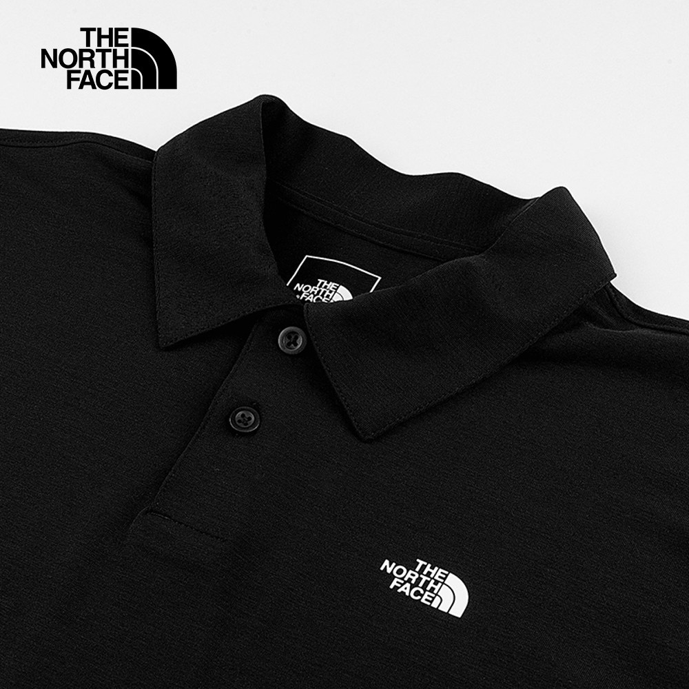 The North Face北面男款黑色吸濕排汗POLO衫｜8EY5JK3