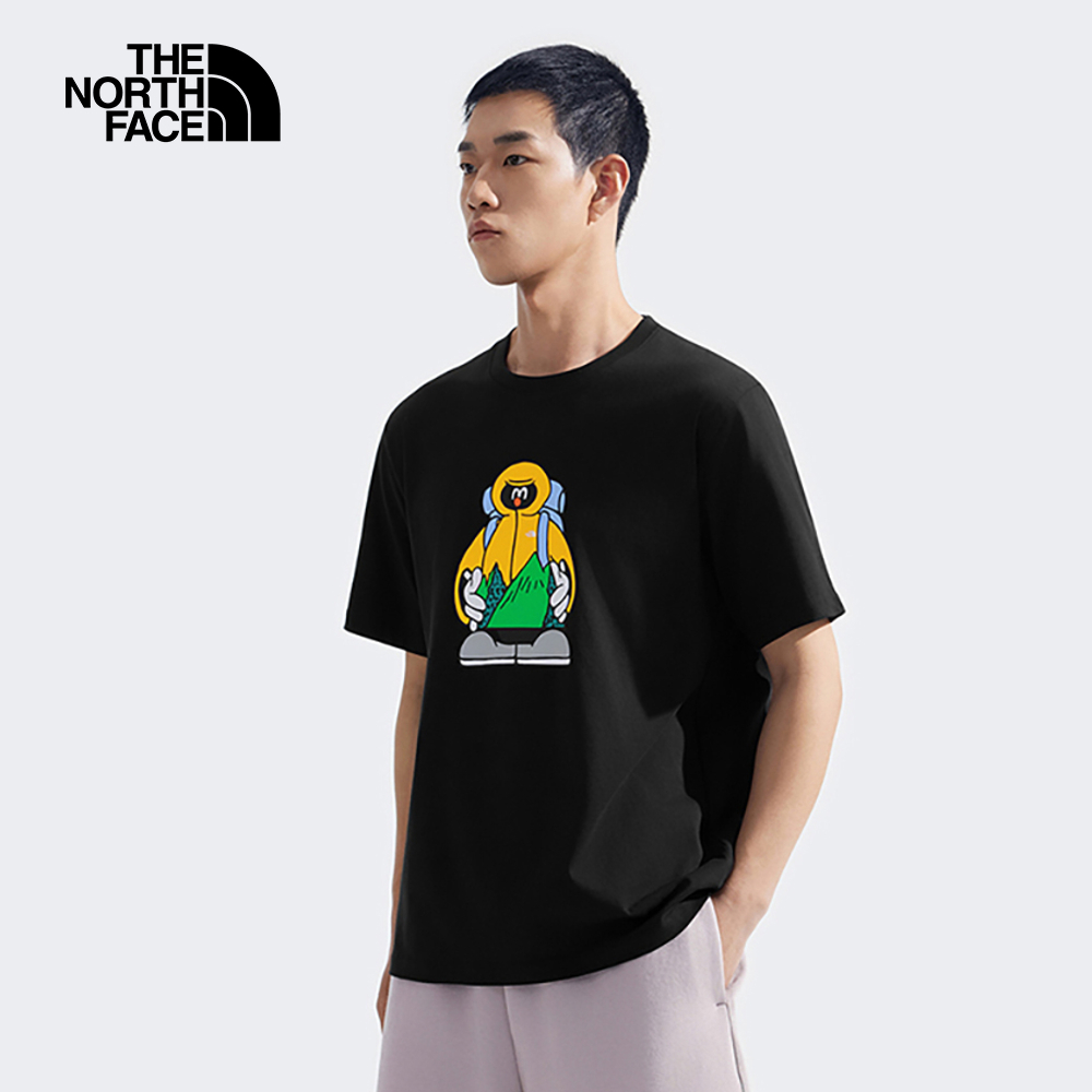 The North Face北面男女款黑色純棉短袖T恤｜8GYZJK3