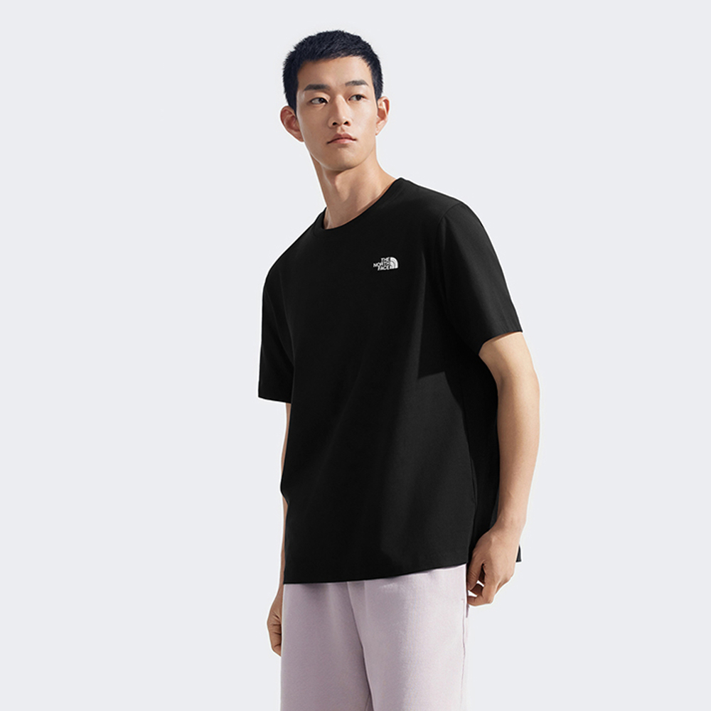 The North Face北面男女款黑色純棉短袖T恤｜8GZ0JK3