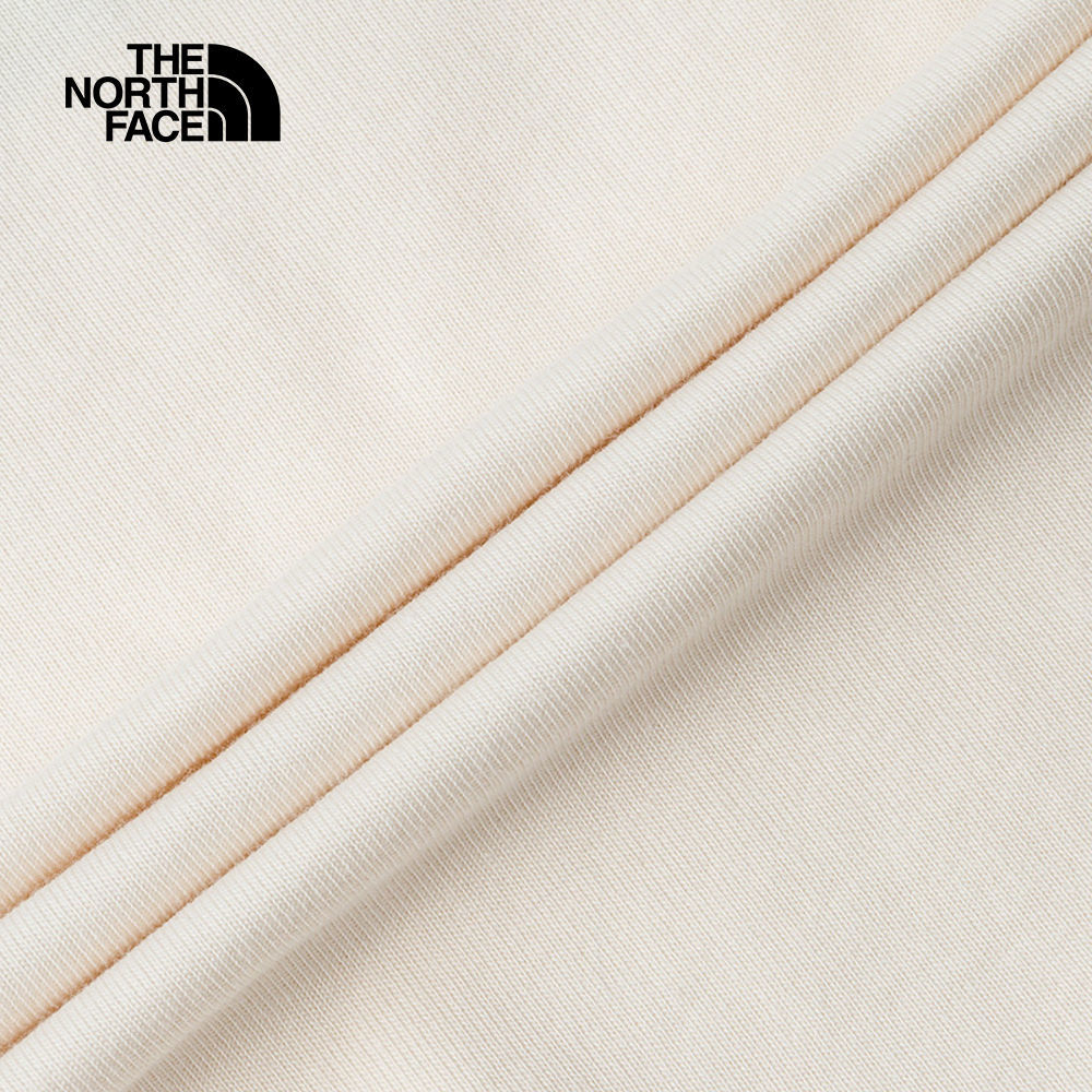 The North Face北面男女款米白色純棉短袖T恤｜8GZ0QLI