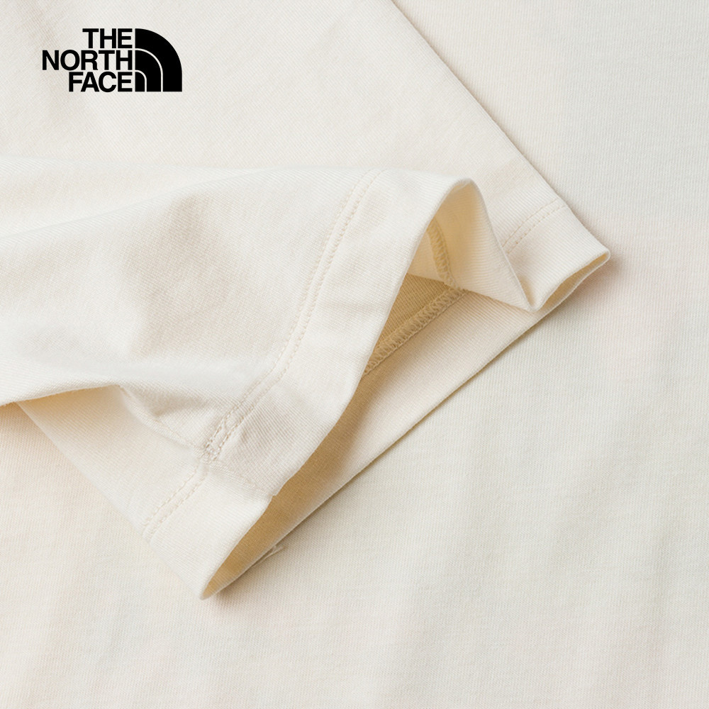 The North Face北面男女款米白色純棉短袖T恤｜8GZ0QLI
