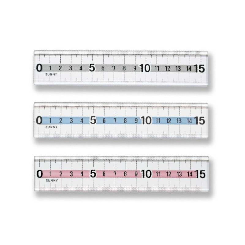 防近視15公分大字尺-銀/藍/粉