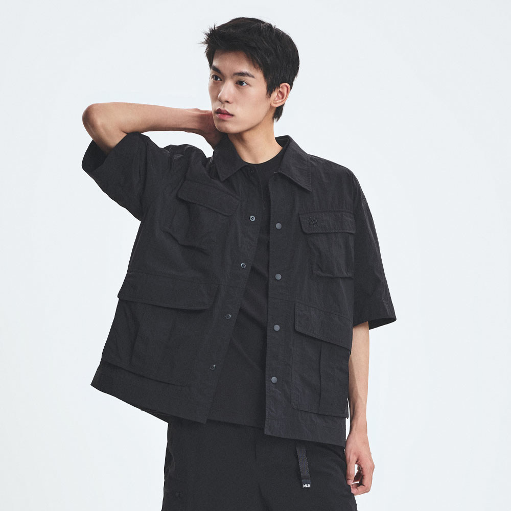 MLB 抗UV工裝短袖襯衫 紐約洋基隊 (3AWSB0453-50BKS)