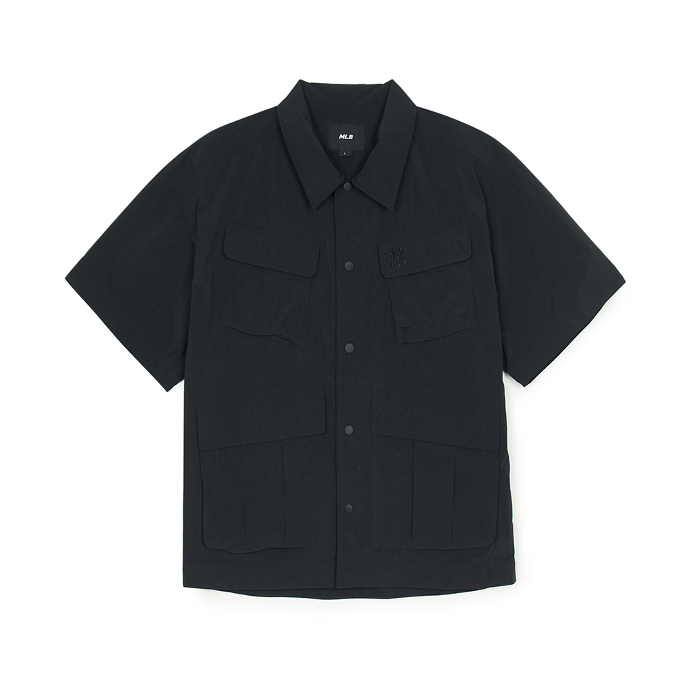 MLB 抗UV工裝短袖襯衫 紐約洋基隊 (3AWSB0453-50BKS)