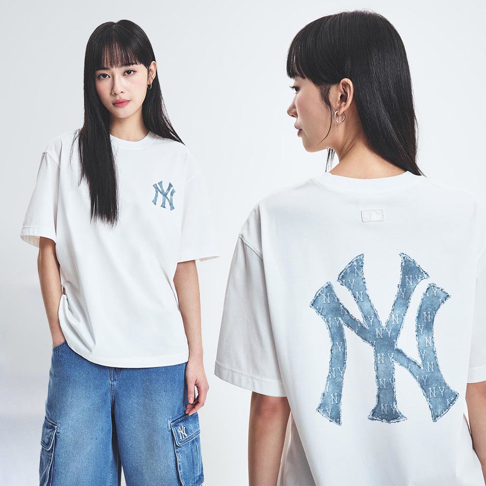 MLB 仿丹寧速乾短袖T恤 Monogram系列 紐約洋基隊 (3ATSM0953-50IVS)