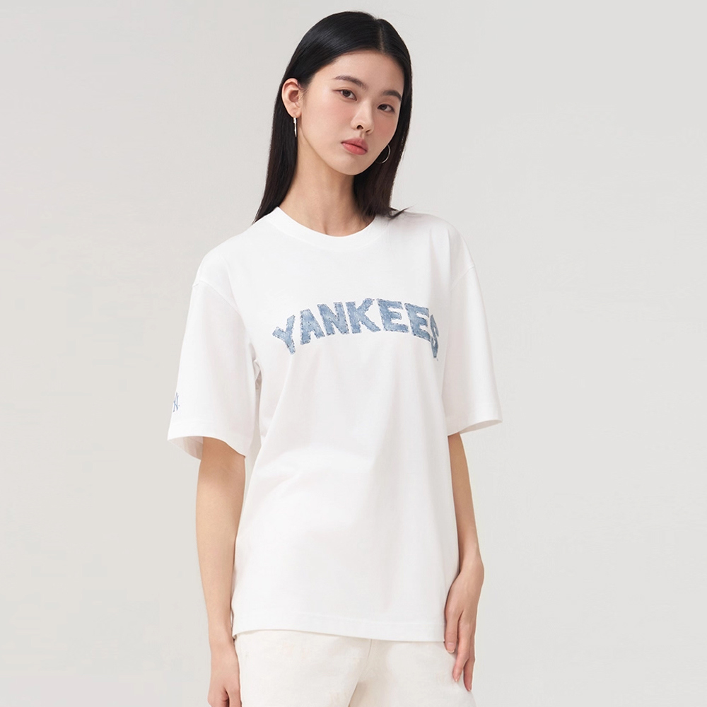 MLB 仿牛仔丹寧短袖T恤 Monogram系列 紐約洋基隊 (3ATSM1153-50IVS)