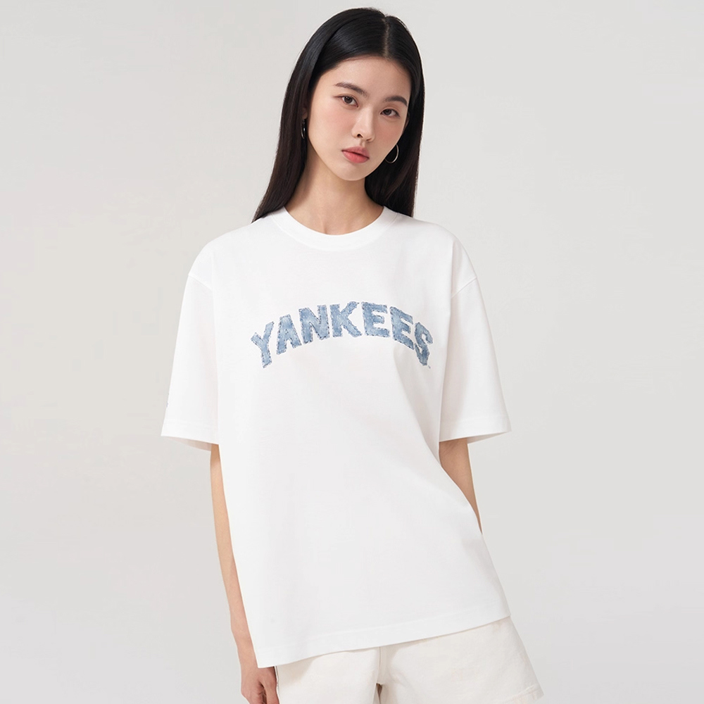MLB 仿牛仔丹寧短袖T恤 Monogram系列 紐約洋基隊 (3ATSM1153-50IVS)