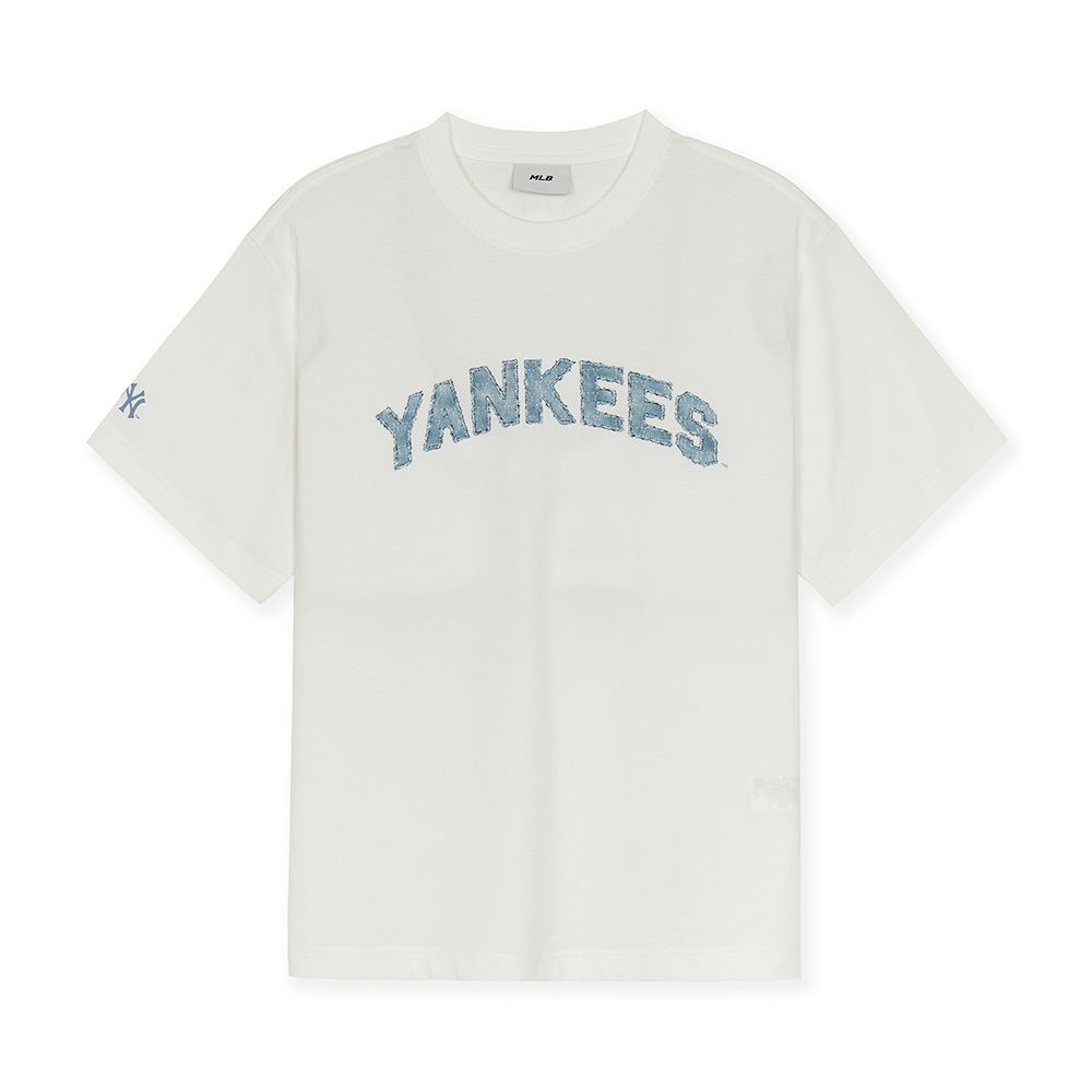 MLB 仿牛仔丹寧短袖T恤 Monogram系列 紐約洋基隊 (3ATSM1153-50IVS)