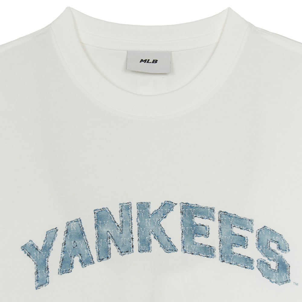 MLB 仿牛仔丹寧短袖T恤 Monogram系列 紐約洋基隊 (3ATSM1153-50IVS)