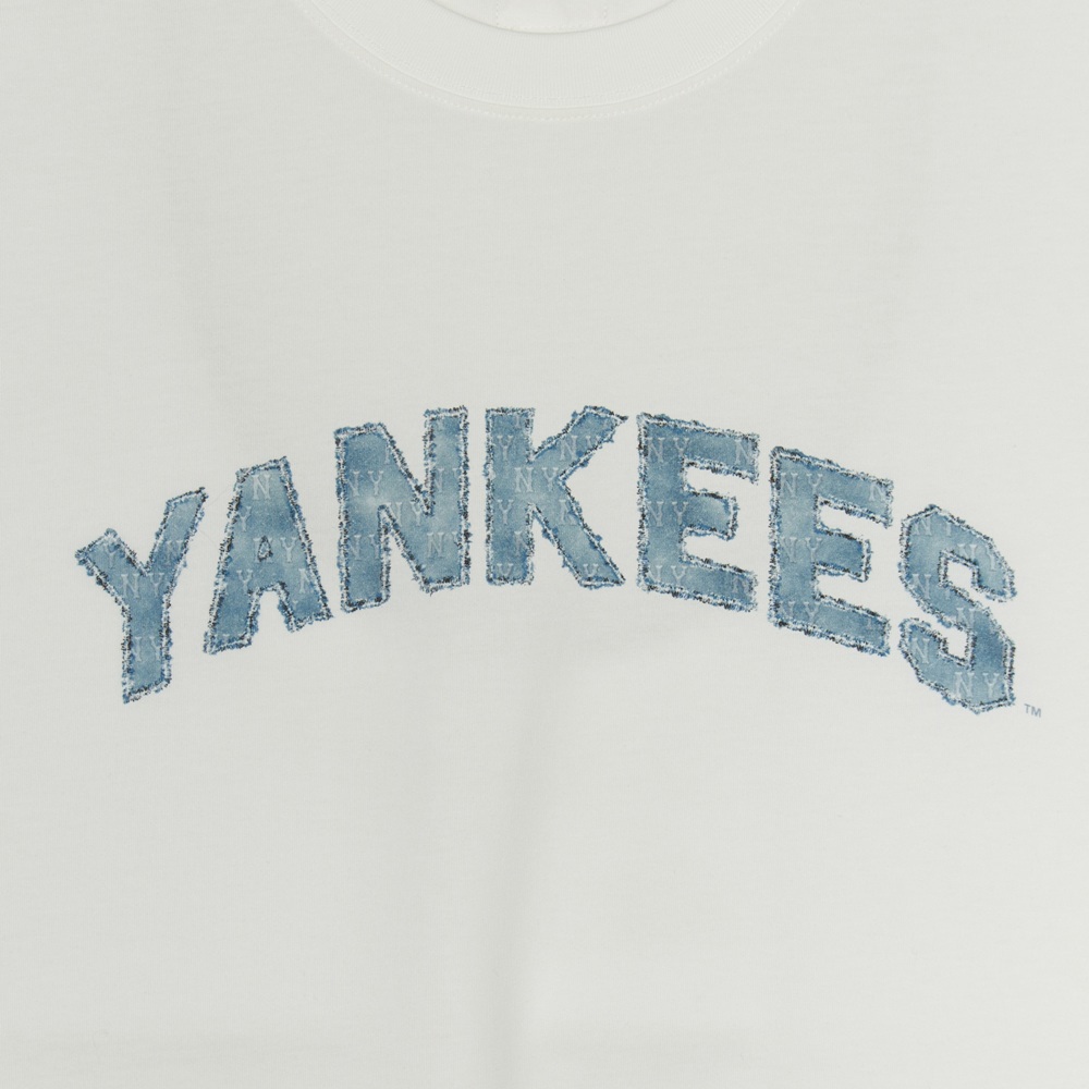 MLB 仿牛仔丹寧短袖T恤 Monogram系列 紐約洋基隊 (3ATSM1153-50IVS)