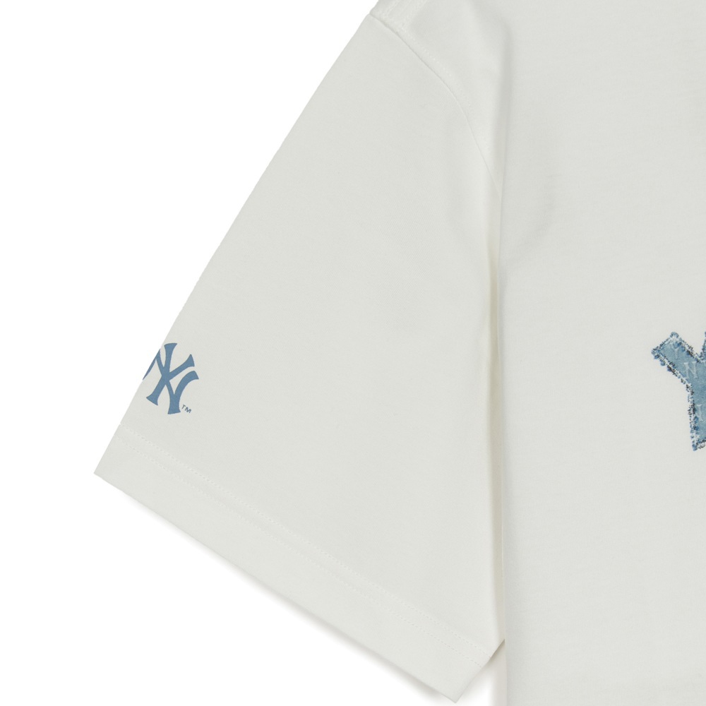 MLB 仿牛仔丹寧短袖T恤 Monogram系列 紐約洋基隊 (3ATSM1153-50IVS)