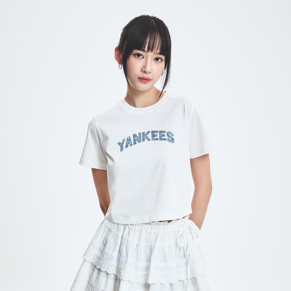 MLB 女版速乾短袖T恤 Monogram系列 紐約洋基隊 (3FTSM0553-50IVS)