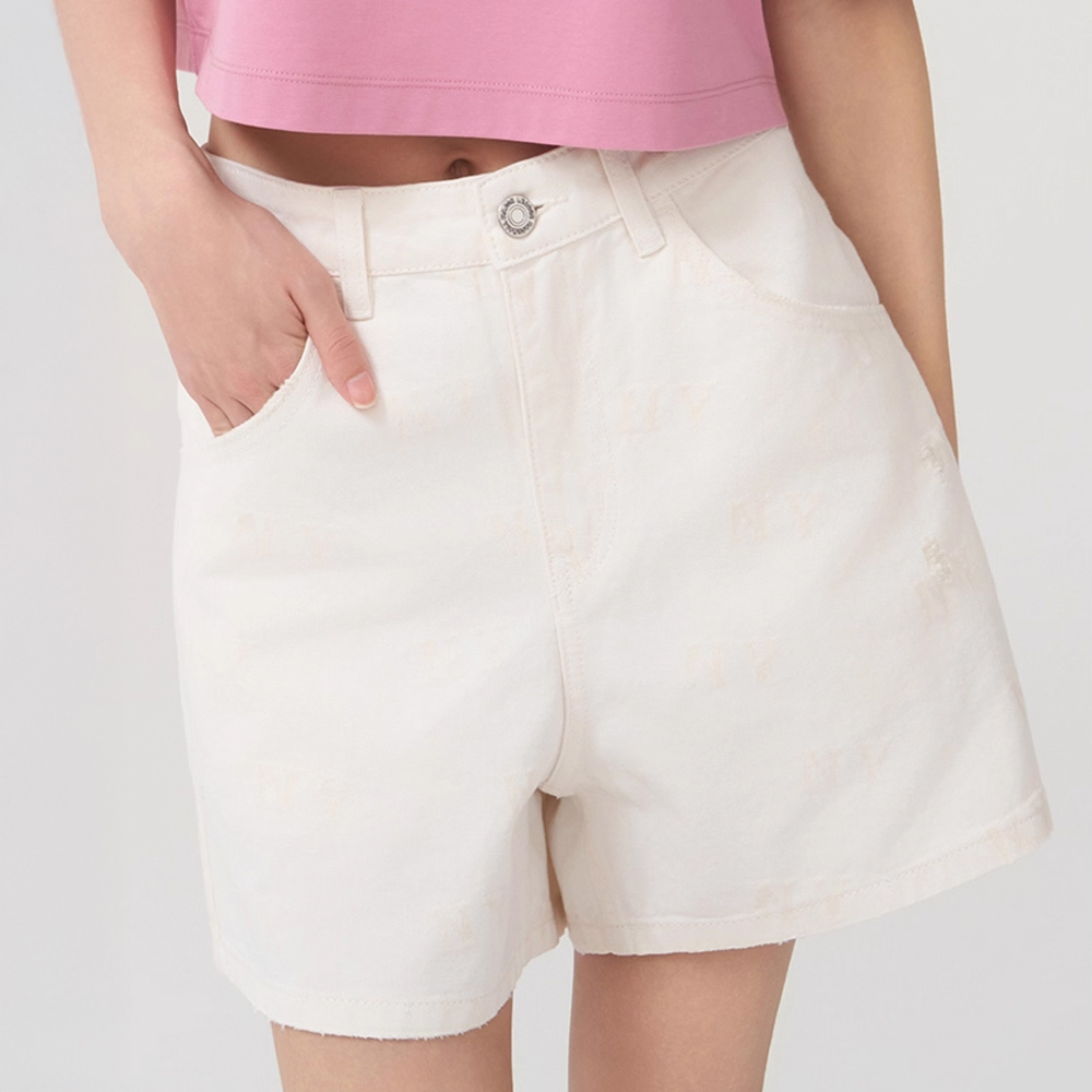 MLB 女版丹寧牛仔短褲 Monogram系列 紐約洋基隊 (3FDPM0153-50CRD)