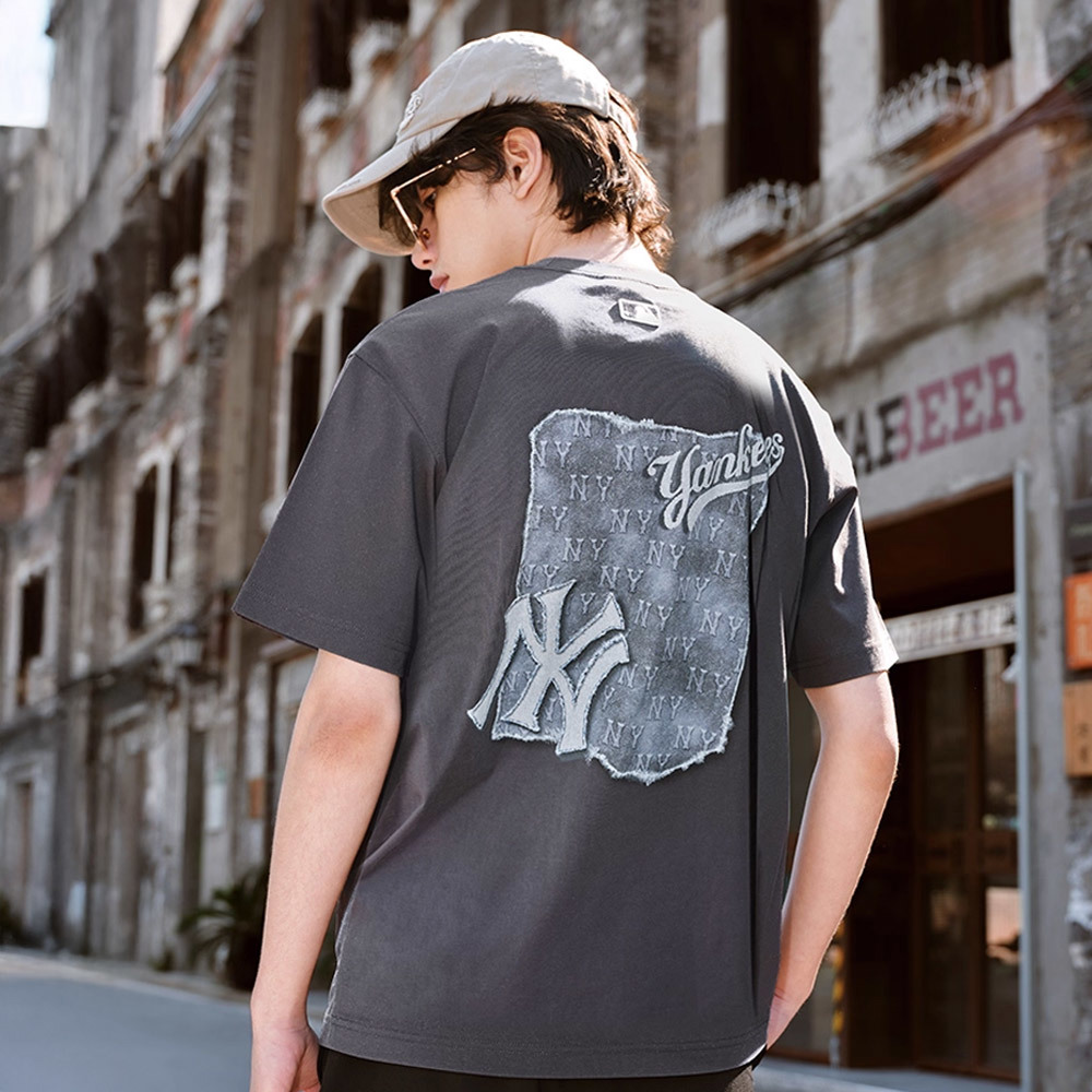 MLB 仿丹寧速乾短袖T恤 Monogram系列 紐約洋基隊 (3ATSM1053-50CGS)