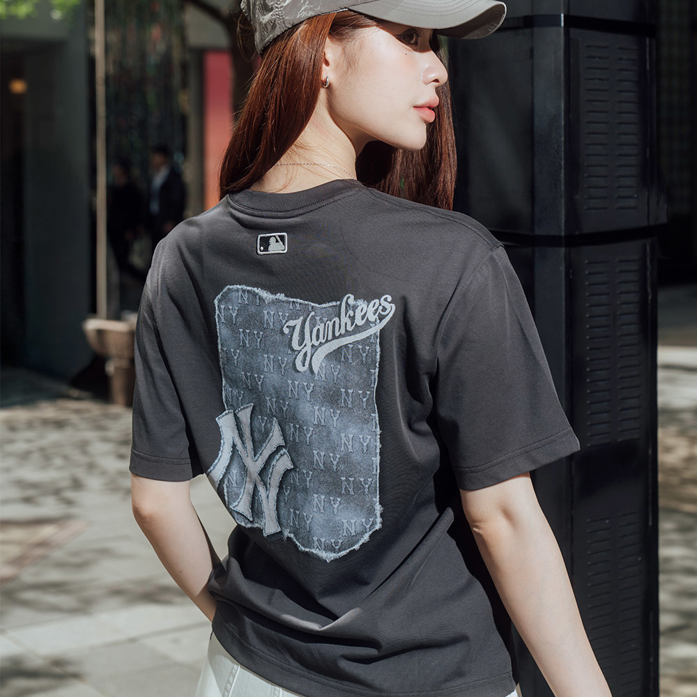 MLB 仿丹寧速乾短袖T恤 Monogram系列 紐約洋基隊 (3ATSM1053-50CGS)