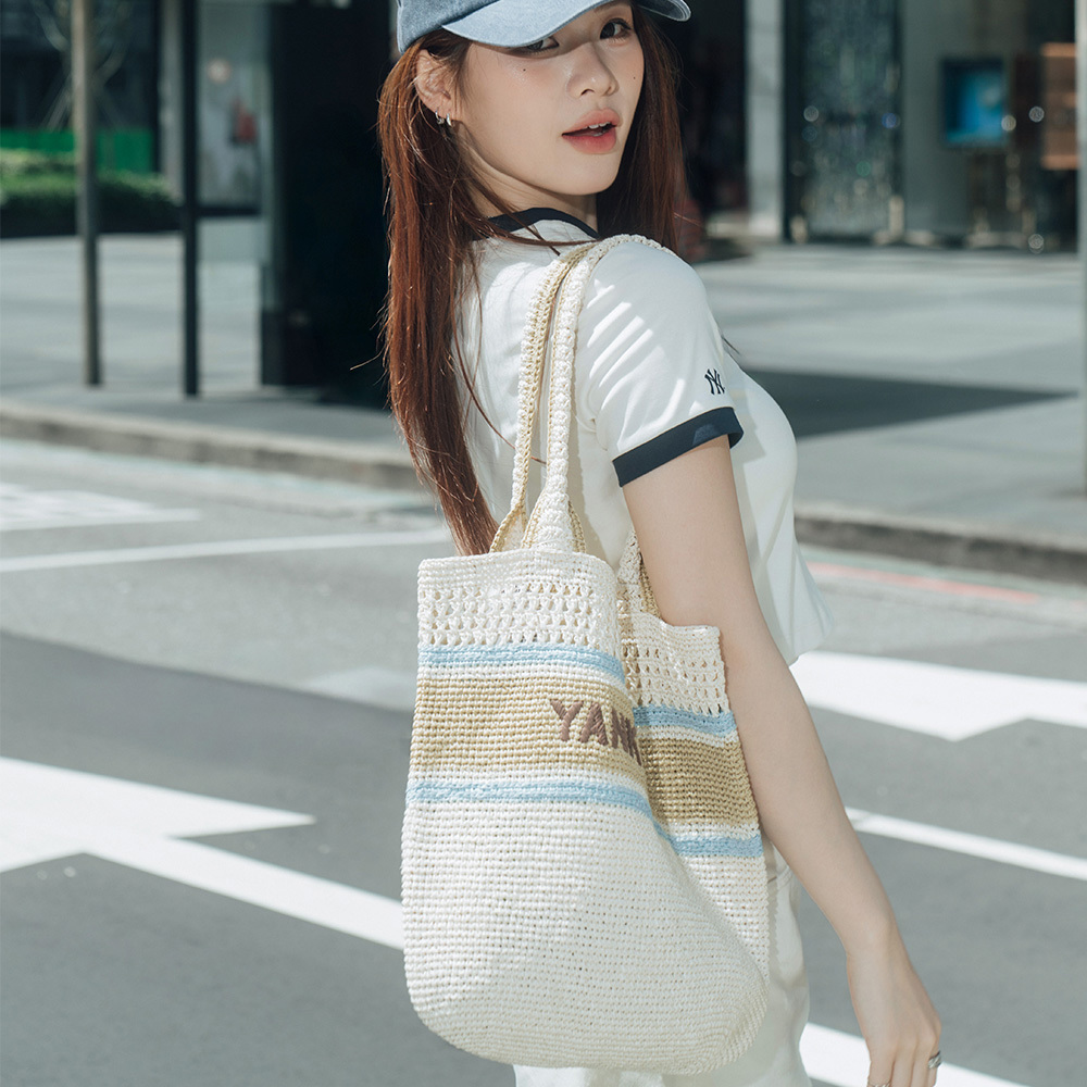 MLB 夏日針織托特包 紐約洋基隊 (3AORR0153-50IVS)