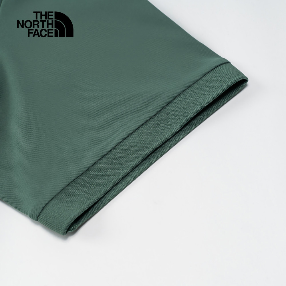 The North Face北面男款綠色UPF防曬短袖POLO衫｜87W2HCH